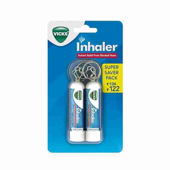 Vicks Inhaler, Portable Nasal Inhaler, Non-Medicated, Soothing Vapors to Breathe Easy, Menthol Scent, 2 Inhalers