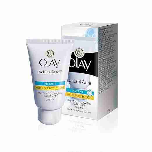 Olay Natural Aura Day Cream with SPF 15 | Glowing Radiance Cream | With Niacinamide and Vitamin E | Normal, Oily, Dry, Combination Skin | 40g