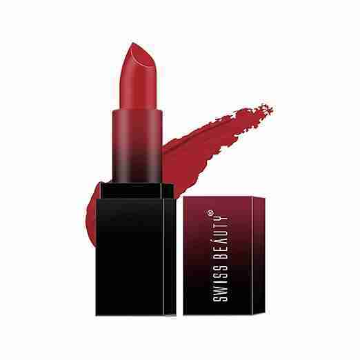 Swiss Beauty Hd Matte Pigmented Smudge Proof Lipstick | Creamy Matte Long Stay Lipstick | Siren-In-Scarlet, 3.4g