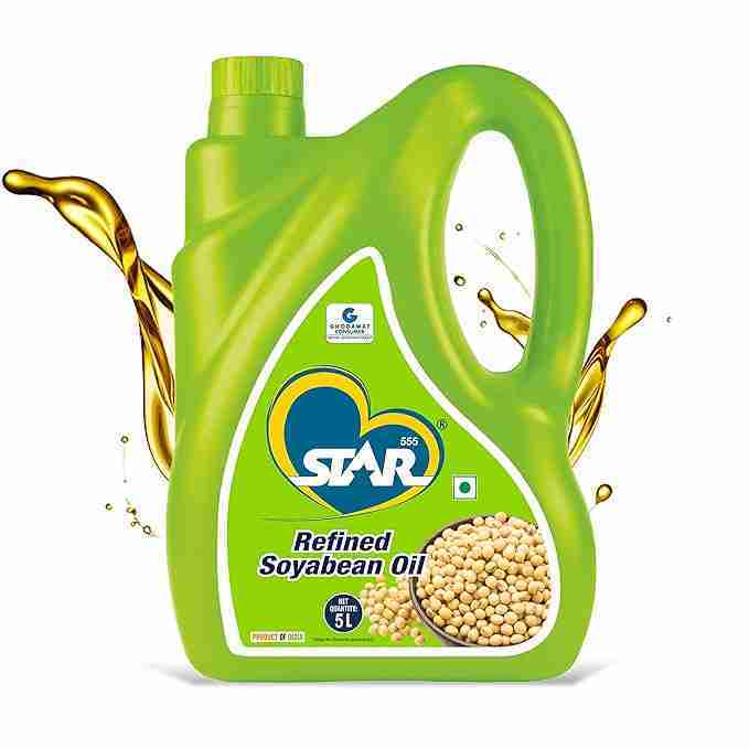 STAR 555 Refined Soyabean Oil, 5 L Can| Super Lite Advanced | Delicious & Tasty Cooking Oil for a Healthy Life| Good for Deep Frying| Keeps Heart & Skin Healthy