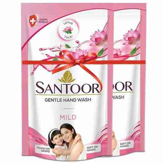 Santoor Mild Lotus Tulsi Hand Wash Refill - 180ml (Buy 1 Get 1)