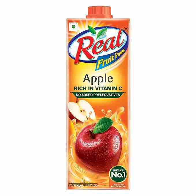 Real Apple Fruit Juice -1L | Rich in Vitamin C | No Added Preservatives, Artificial Colors & Flavours | Goodness of Best fruits | Tasty, Refreshing & Energising