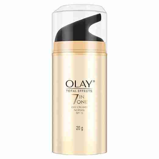 Olay Total Effects Day Cream with SPF 15 | Fights 7 Signs of Ageing | With Niacinamide and Green Tea Extracts | Normal, Oily, Dry, Combination Skin | 20g