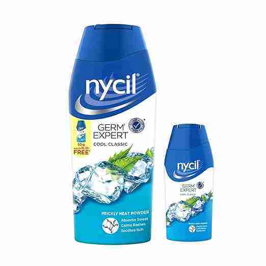 NYCIL Germ Expert Cool Classic Prickly Heat&Cooling Powder-150 G + 50 G Free (Nycil Cool Herbal Powder) Get Relief From Skin Problems