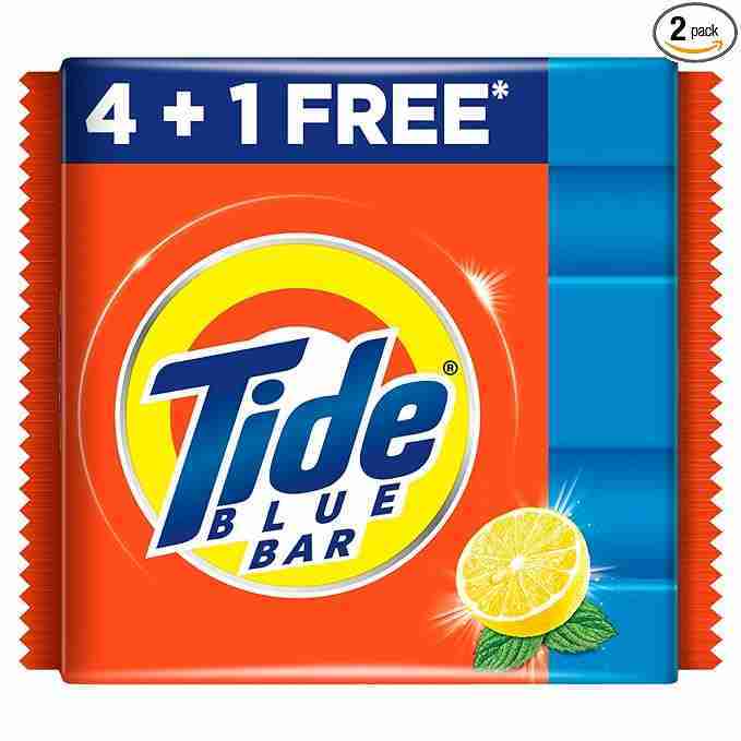 Tide Blue Detergent Bar Soap, Value Pack 200 gms x 5